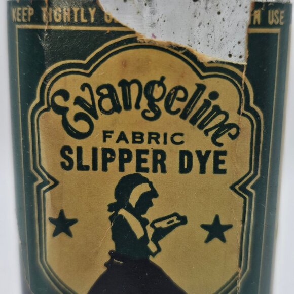 Vintage Evangeline Fabric Slipper Dye Glass Bottle Pitch Black Decorative - Picture 11 of 16